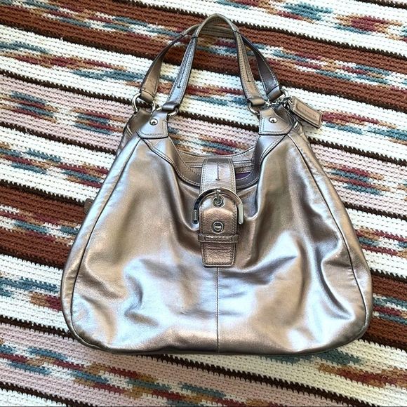 Coach Handbags - COACH gold metallic soho Lynn F17092 leather handbag 14in.x10in.x4in.